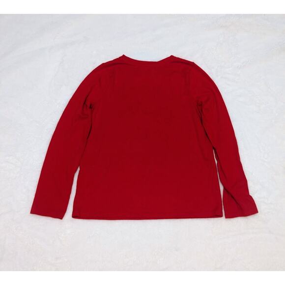 Red Christmas Girl's Long Sleeve Shirt Size L (10/12) - Picture 3 of 3